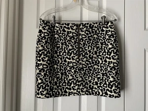 Gonna donna vintage Kendall & Kylie taglia M nera bianca foderata stampa leopardata - Foto 1 di 4