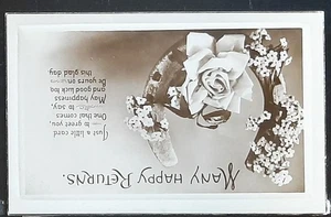 (GB-8127) GB 1928 Vintage Postcard "Many Happy Returns Greetings"(stamp SG 419) - Picture 1 of 2