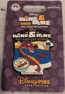 NUEVO - WDW RunDisney 2025 Wine & Dine Race Weekend - Pin - 5k lo hice - Mushu - Imagen 1 de 3