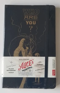 Alice's Adventures In Wonderland Black Moleskine Limited Edition Large Plain OOP - Picture 1 of 4
