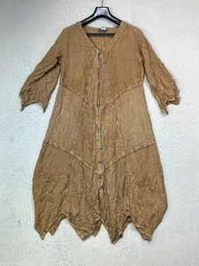 Vtg Just Cruising Womens L XL Witchcore Medieval Style Midi Dress 3/4 Sleeve - Picture 1 of 8