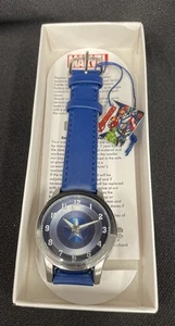 Captain America Blue Shield Men’s Analog Watch Blue Leather Band Water resistant - Picture 1 of 7