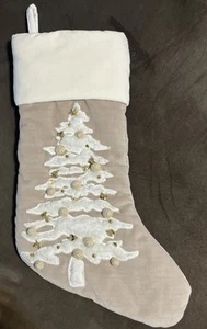 Pottery Barn Embellished Beaded Velvet Christmas Stocking Christmas Tree - Picture 1 of 5