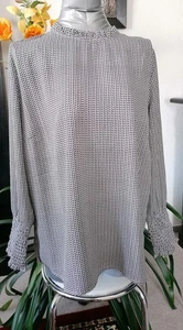 Bluse grau Stehkragen langärmlig Gr.44 - Bild 1 von 4