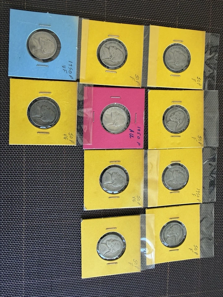 1950 P Jefferson Nickel 10 Coin Lot Nice GOOD / VG To EF - Image 1 of 1