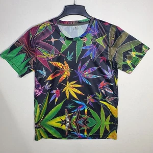 Electric Dizzy Weed T-shirt Floral Large - Picture 1 of 9