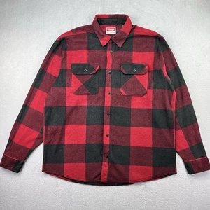 Camicia a quadri Wrangler in flanella a quadri taglia XL a quadri di bufalo rosso e nero - Foto 1 di 10
