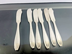 Set Of 6 R Wallace Hostess 6” Silverplate Butter Spreaders Free Shipping - Picture 1 of 9