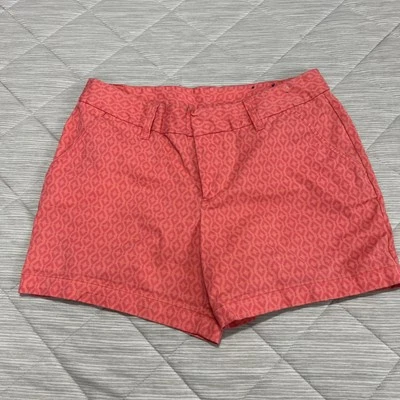 Le Tigre Womens 10 Shorts Pink Geometric Mid-Rise *32x5 Chino Beach Pockets - Image 1 of 4