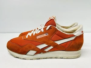 Reebok Classic Leather Boys Size 11 Orange White Athletic Shoes Sneakers 3G - Picture 1 of 8
