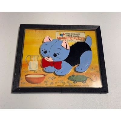Vintage 1960s Child Guidance Inlaid Plastic Toy Puzzle Kitten Magnetic - Image 1 of 4