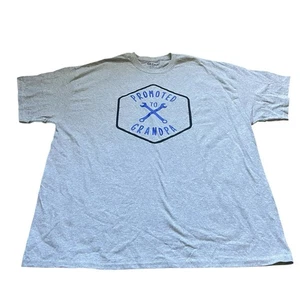 Mens 2XL “Promoted To Grandpa” T-Shirt Gray Novelty Gift Gildan 99% Cotton New - Picture 1 of 7