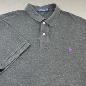 Polo Ralph Lauren polo uomo 2XL grigio viola pony vestibilità classica casual cotone - Foto 1 di 7