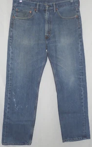 LEVI'S 505 sz W34 L29 WORN RED TAB COTTON BLUE JEANS (#321) - Picture 1 of 9