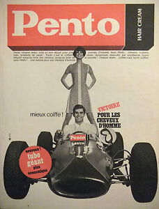 PUBLICITÉ PRESSE 1966 PENTO HAIR CREAM TUBE GÉANT MIEUX COIFFÉ - VOITURE COURSE