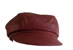 Wilson Leather Maxima Wine Red newsboy cap/ hat - Picture 1 of 12