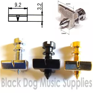 6 Guitar Tune-O-matic saddles bridge Chrome Black Gold - Picture 1 of 9