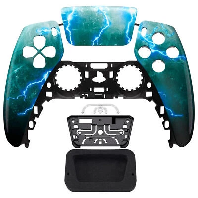 Green Storm Glossy Faceplate Front Shell Case compatible with PS5 Controller - Image 1 of 4