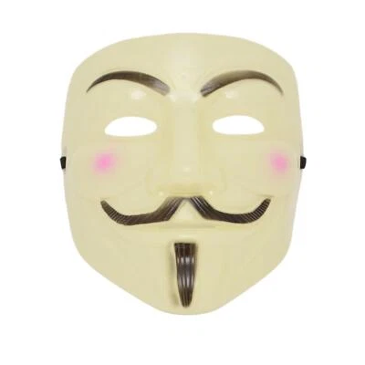 2 Anonymous Hacker V For Vendetta Guy Fawkes Halloween Fancy Dress Face Mask - Image 1 of 4