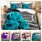 Colored Roses Duvet Cover Doona Cover Double Queen Bedding Set Quilt Cover NEW