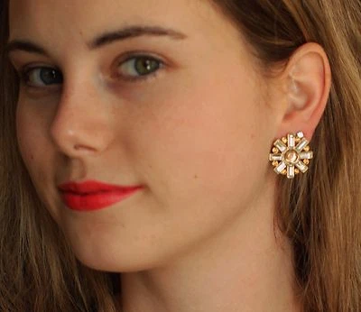 KATE SPADE NY RARO CHAMPÁN MOD MODERNO MARGARITA FLOR PENDIENTES FLORES NUEVO CON ETIQUETAS Foto 1 de 4