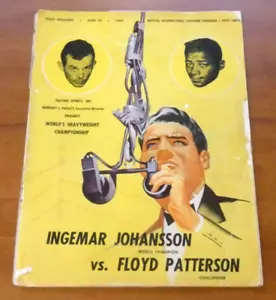 Programa de lucha Floyd Patterson vs Ingemar Johansson 1960 con problemas de estado - Imagen 1 de 5
