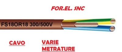 CAVO gommato FS18OR18 EX FROR 3X1,5; 3X2,5; 4x1; 4x1,5; 4x2,5; 5x1,5 MMQ.