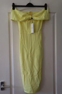 Club L Hope Lemon Bow Bardot Midi Dress Size 8 - BNWT - Picture 1 of 5