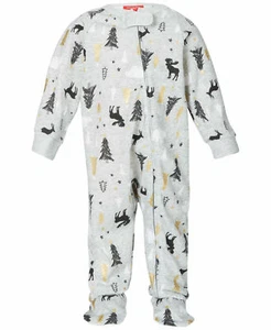 Pijama familiar de una pieza con patas Baby Woodland Print Gris Tamaño 12 Meses árboles - Imagen 1 de 1