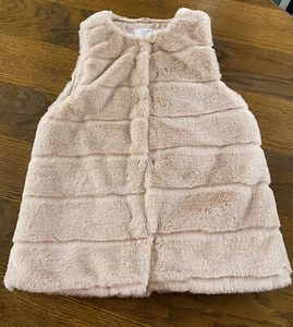 Zara Kids Girls Outerwear Collection Light Pink Faux Fur Vest Size 13/14 - Picture 1 of 4
