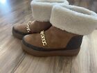 Michael Kors Shearling Boots In Brown Size 8
