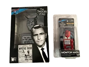 Twilight Zone Bif Bang Pow Mystic Seer B & W Bobblehead & 1 Red Monitor Mate New - Picture 1 of 15