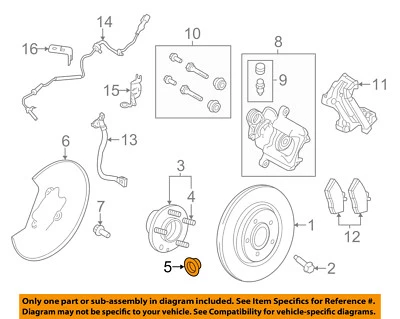 Tuerca de eje trasero de freno Lincoln FORD OEM 09-16 MKS W712435S441 Foto 1 de 2