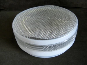 DE COLECCIÓN TAMBOR DE TECHO SOMBRA DE LUZ Art Deco MCM Vidrio Blanco Transparente OD 8.5" ID 7.75" - Imagen 1 de 9