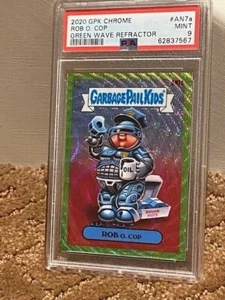 2020 Garbage Pail Kids Green Wave Refractor Rob O. Cop PSA 9 SP Card /299 POP 1 - Picture 1 of 2