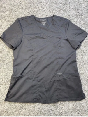 Blusa Médica Cherokee Workwear Mujer Negra Manga Corta Cuello en V Bolsillos Talla M Foto 1 de 4