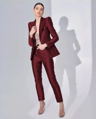 Trajes de satén de seda para mujer para boda fiesta graduación mujer para banquete damas trajes Foto 1 de 4