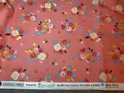 Tela de edredón rosa melocotón Windham Kenzie 52063 ramos de bebé por yarda Foto 1 de 2