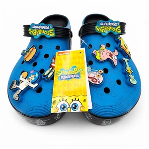 Crocs SpongeBob Off Court Clog Mens 10/ Womens 12 with Jibbitz Limited Ed NEW - Picture 1 of 13