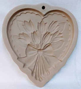 Bolso marrón vintage galletas/papel arte molde corazón tulipán ramo 1989 diseño Hill  - Imagen 1 de 2
