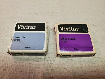 Lot of 2 Vintage Vivitar 49 mm Camera Filters in Original case and boxes - Image 1 of 4