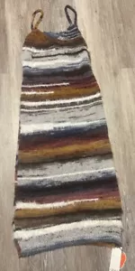 Cider flauschiges gestreiftes Strick-Midikleid ärmellos Damengröße (Small) - Bild 1 von 4