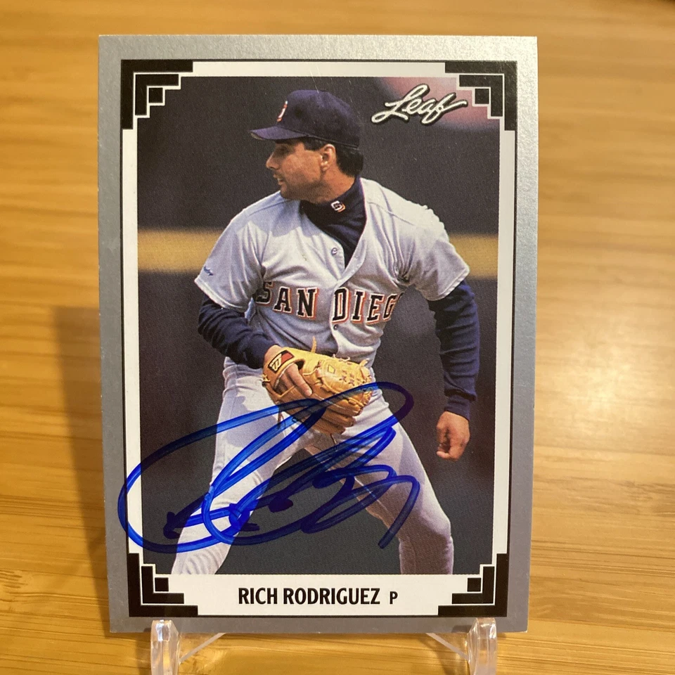1991 Leaf Rich Rodriguez Signed autograph #448 San Diego Padres Baseball Card - Image 1 of 1