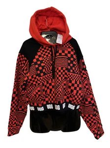 UGG Women’s MALLORY Cropped Hoodie Red & Black Checks Style1134076, Size M, NWT - Picture 1 of 6
