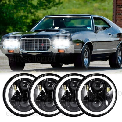 For Ford Gran Torino 1972-1976 4pcs Round 5.75" 5-3/4" LED Hi/Lo Headlights - Image 1 of 4