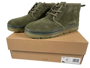 UGG OLIVE NEUMEL CLEAR CHUKKA SUEDE/ WOOL ANKLE BOOTS, WOMEN US 12/ EUR 43 ~NIB - Picture 1 of 13