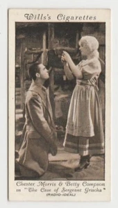 Tarjeta de tabaco Chester Morris & Betty Compson 1931 Wills Cinema Stars #37 - Imagen 1 de 2