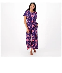 QVC Stan Herman Regular Melocotón Jersey Flotante Floral Pijama Conjunto Rosa 3XL - Imagen 1 de 1