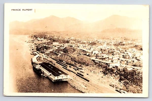 PRINCE RUPERT British Columbia Canada Air View Real Photo Postcard A364 - Picture 1 of 2