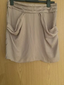 Forever 21 - Dusky Pink Mini Skirt With Side Pockets - Size L - Back Zip - Picture 1 of 4